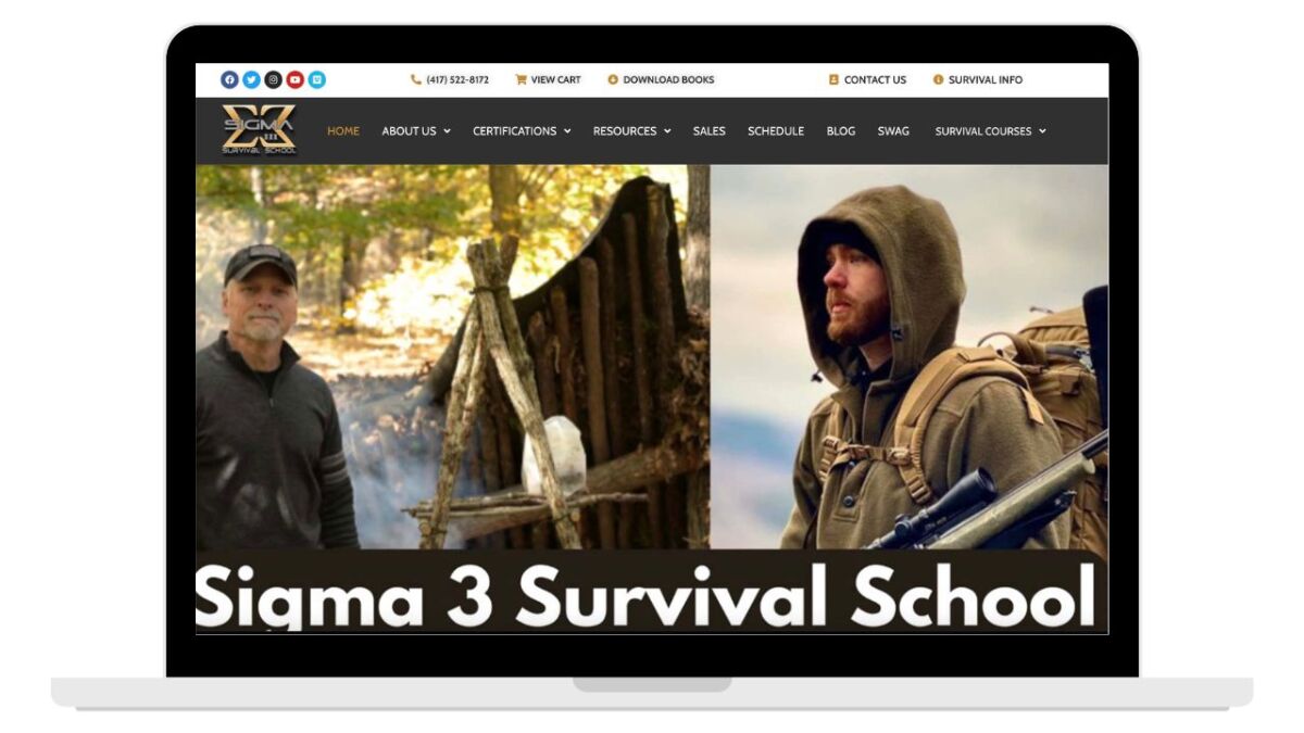 Sigma 3 Survival School website screenshot
