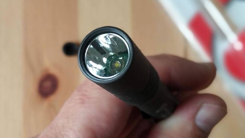 The LED of the flashlight has a high luminosity