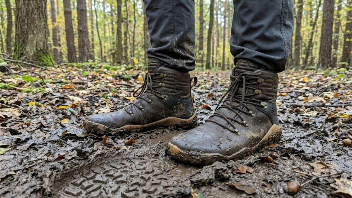 Vivobarefoot Tracker Forest ESC: Test nach 12 Monaten Vivobarefoot Tracker Forest ESC matsch