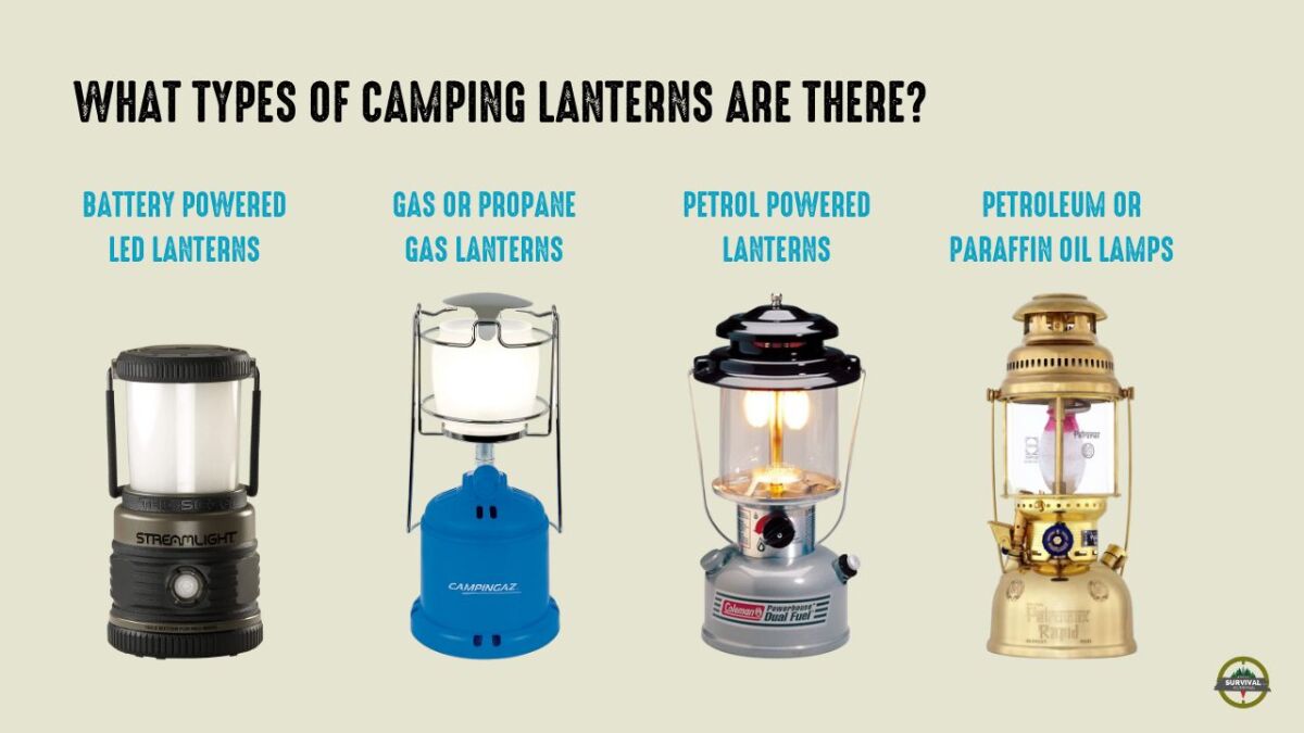 Different types of camping lanterns