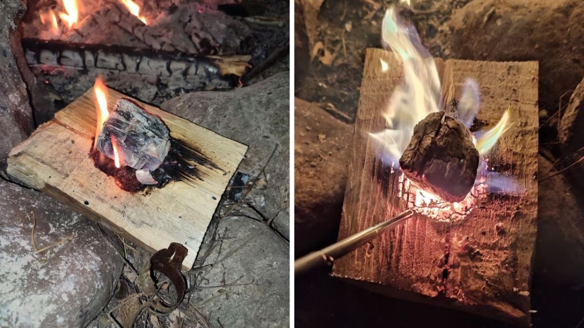 Burning a wooden bowl