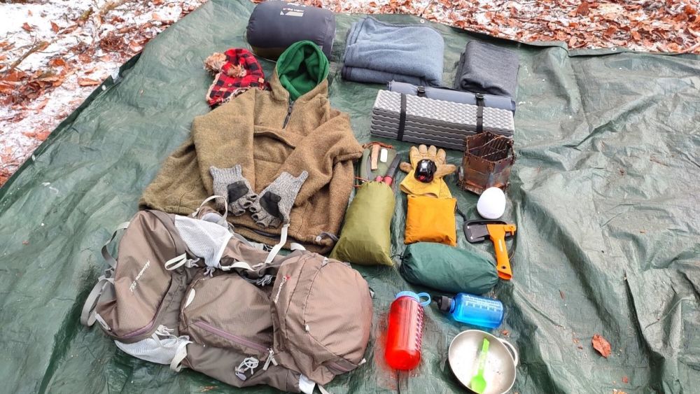 My equipment for a winter overnight stay