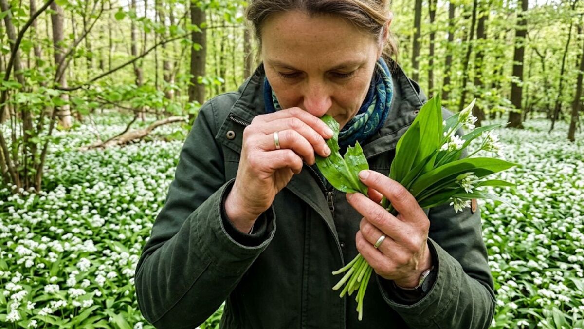 Essbare WildblĂĽten: Der Praxis-Guide fĂĽr die BlĂĽtenkĂĽche baerlauch wald frau aromatisch geruch