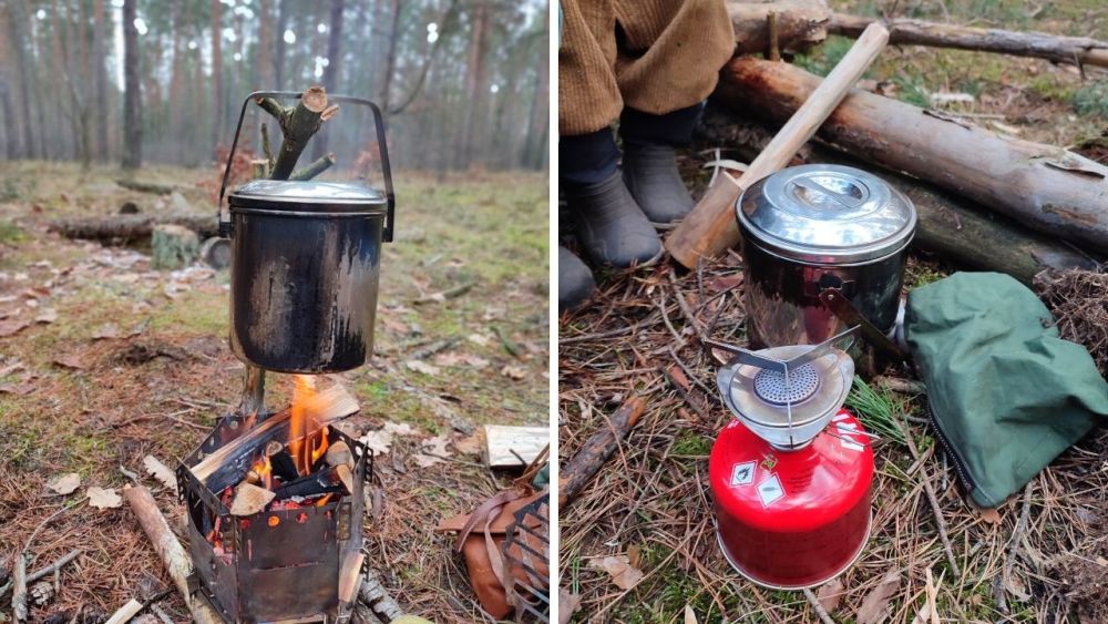 Der Zebra Billy Pot ist sofort einsatzbereit – egal ob über dem Lagerfeuer oder über dem Gaskocher