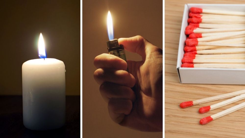 There are many sources of light that can provide you with enough light for the evening. Some examples are candles (+ corresponding candlesticks), lighters, matches, tealights, flashlights, and lanterns.