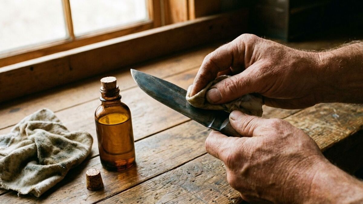 bushcraft messer pflege nahaufnahme