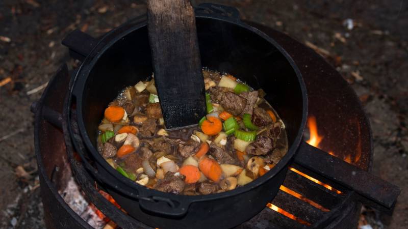A stew while camping will restore your strength