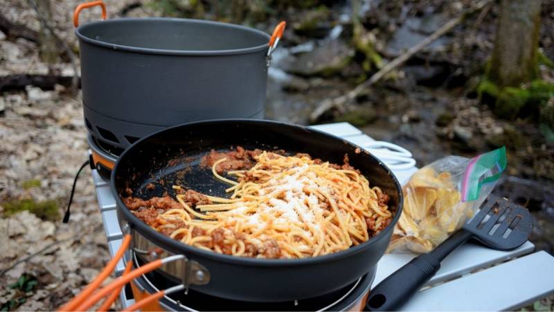 Noodles are a classic when camping because they are easy to prepare and versatile