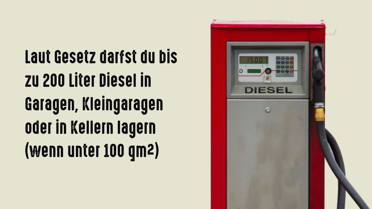 diesel lagern bis 200 liter laut gesetz