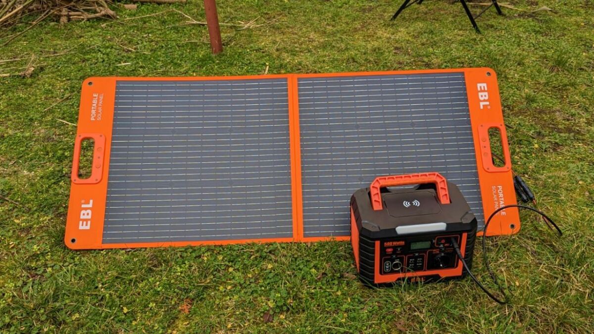 ebl powerstation voyager 500w mit ebl solarpanel 100w