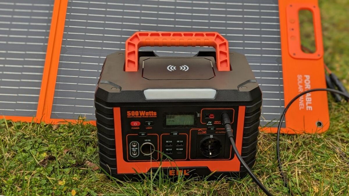 Test und Review der EBL Powerstation Voyager 500W + EBL Solar Apollo 100W Portable Solarpanel