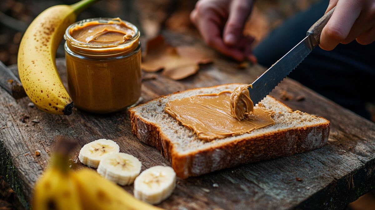 erdnussbutter bananen sandwich camping rezept 1