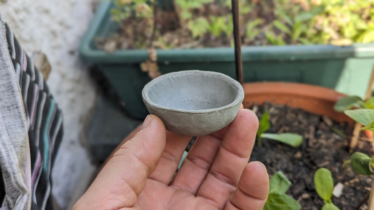 My first bowl, which I also made from self-cleaned clay