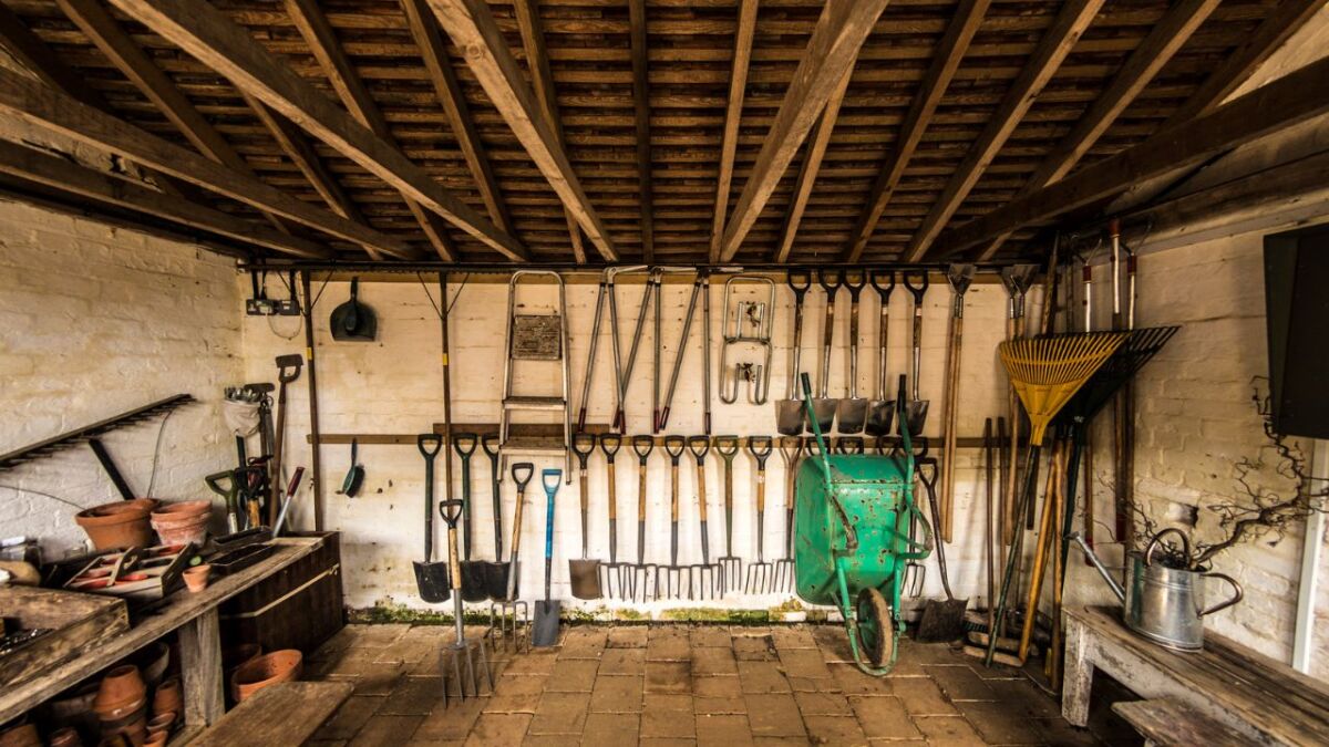 A garden shed is the ideal place to store tools and equipment safely and dry.