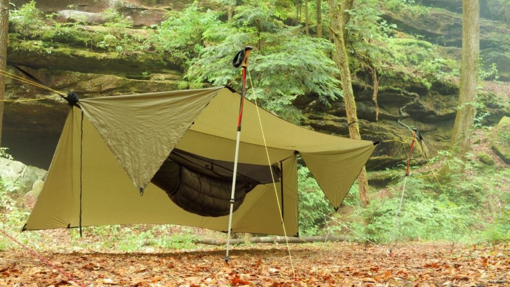 A tarp with hammock