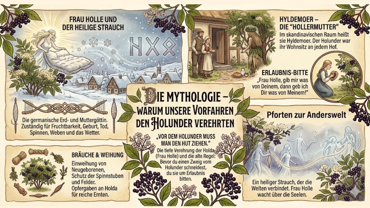 Holunder: Was Wildnismentoren über den Hollerbusch wissen holunder mythologie infografik