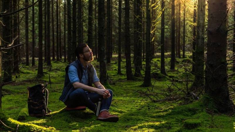 im wald sitzen sitzplatz 4 mann