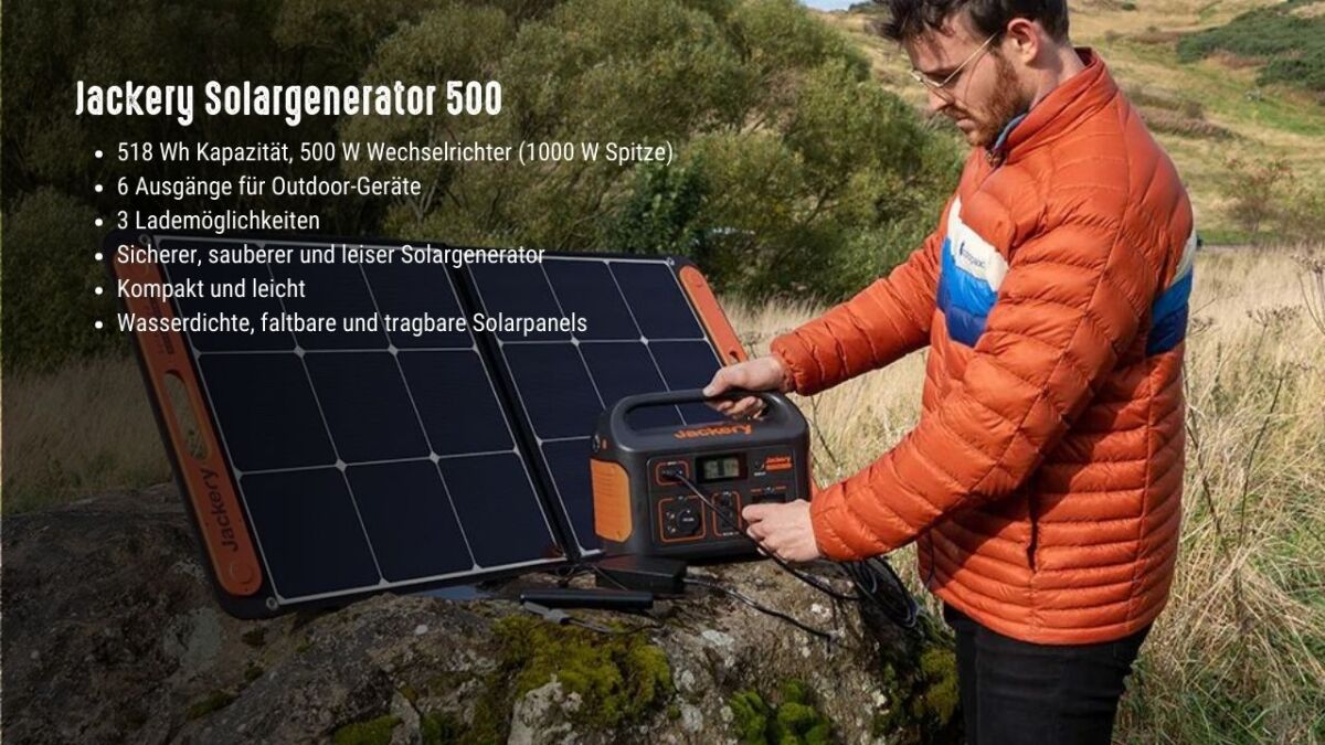 jackery explorer 500 solarsaga 100w solar generator