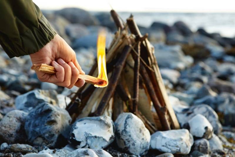 Pine torch as a light source and igniter