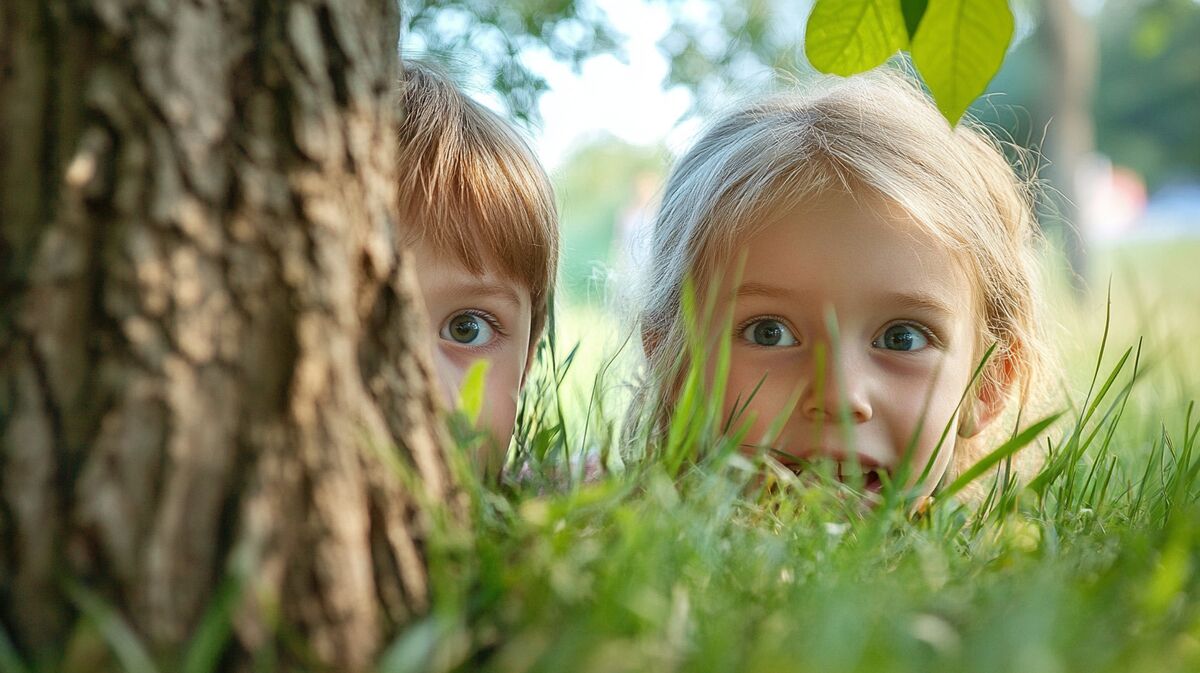 kinder spielen verstecken