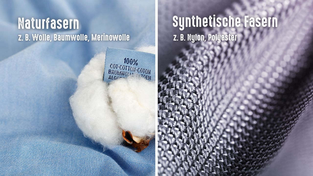 Clothing materials: differentiation between natural fibers and synthetic fibers