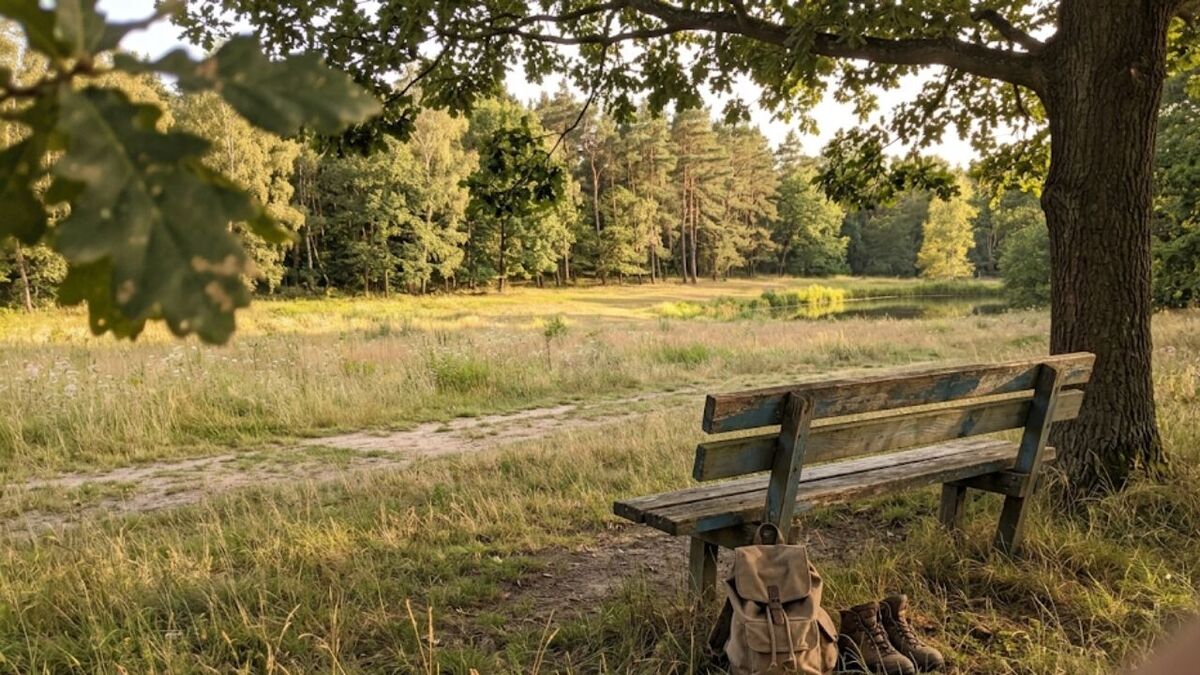 lieblingsplatz natur bank baum lichtung