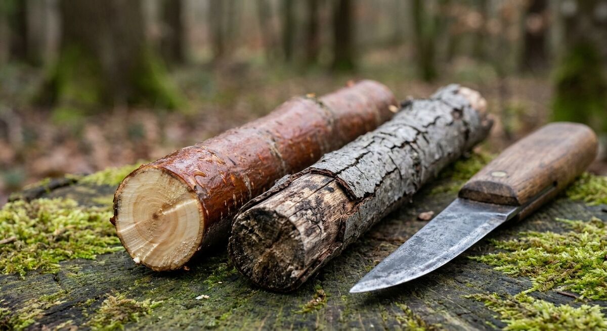 Schnitzen lernen: 7 Dinge, die ich anfangs nicht wusste messer holzscheite moos baumstumpf