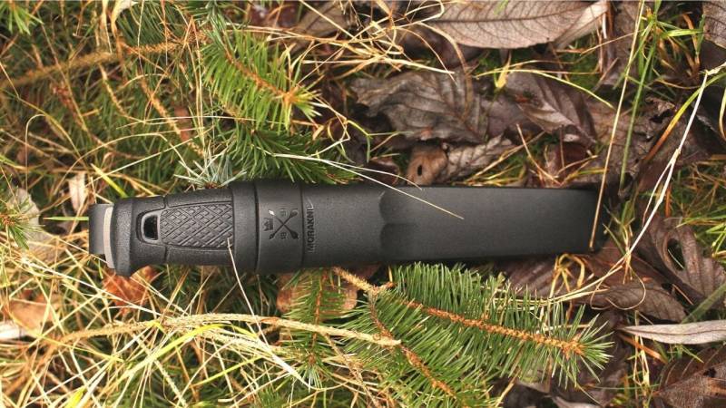 Mora Garberg Carbon with the simple plastic sheath