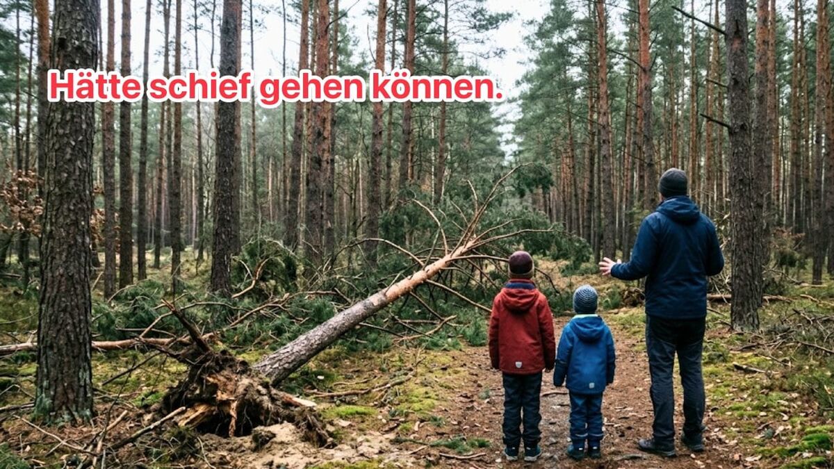 nl umgestuerzte baeume wald familie