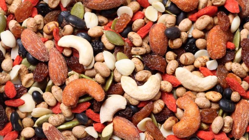 Nuts and dried fruits are great sources of energy