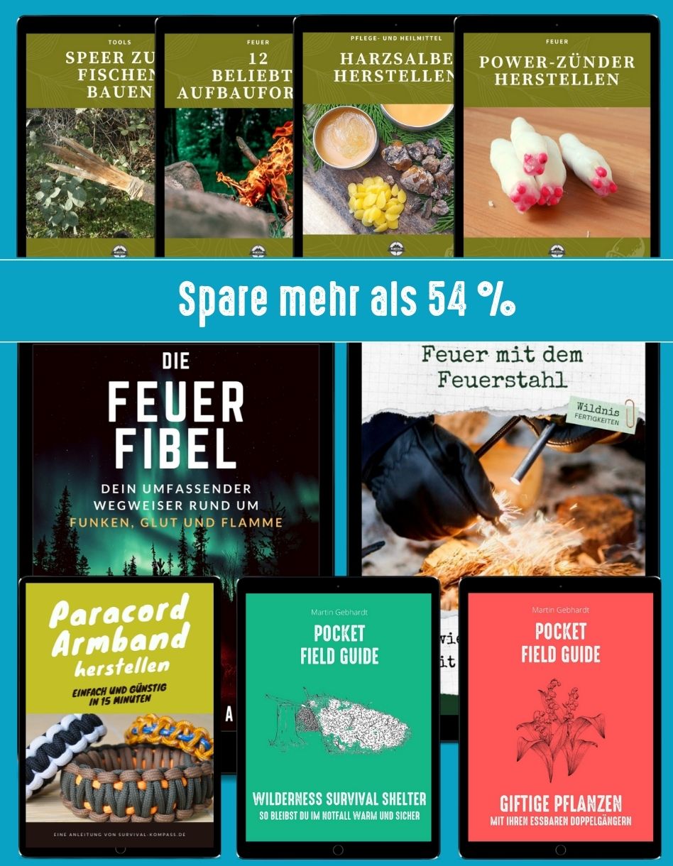 Outdoor-Paket (Feuer, Speer, Zünder, Harz, Pocket Guides)