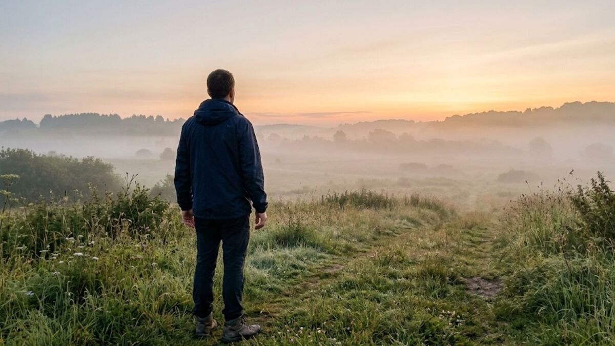 person natur morgen ritual ruhe