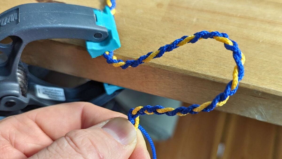 Since polypropylene cord is often very thin, I braid it into a thicker cord