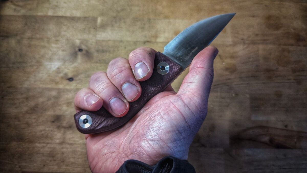 Real Steel CVX 80 Red Micarta Bushcraft Knife Review - Firm in the Hand