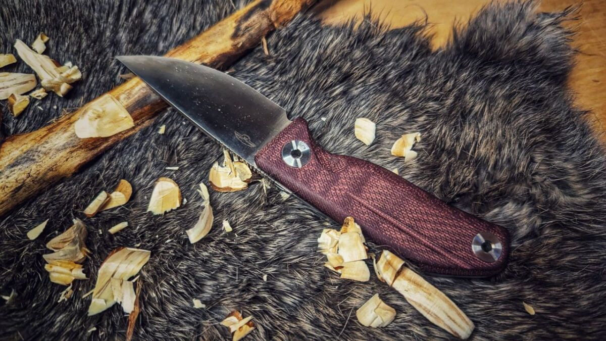Real Steel CVX-80 Red Micarta Bushcraft Knife Review - Top View