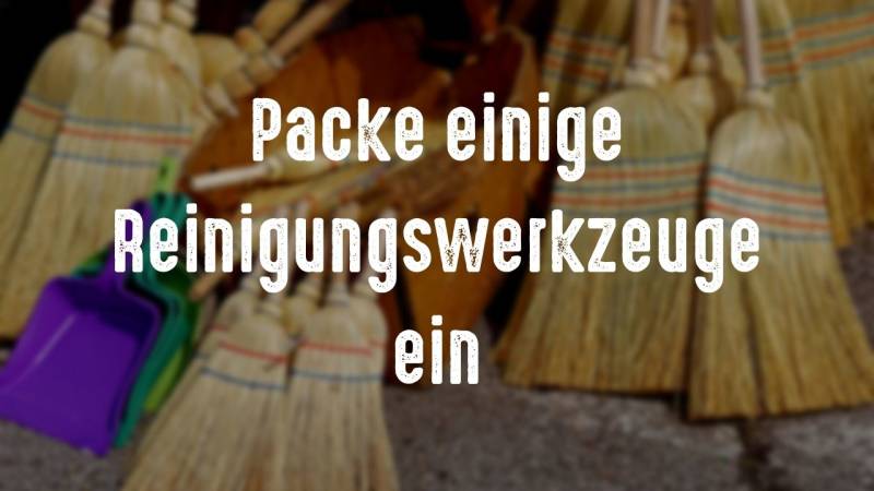 reinigungswerkzeuge campingplatz sauber und organisiert halten