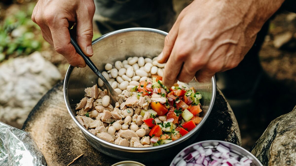 salat thunfisch bohnen camping rezept