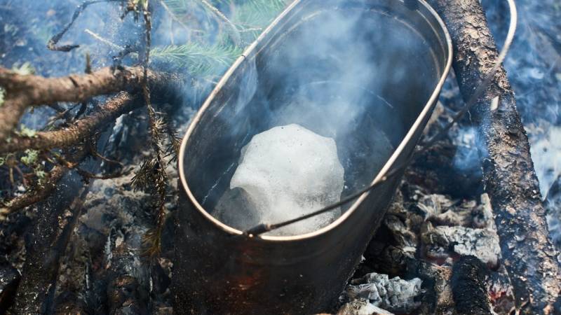 Melting snow in a pot sounds easier than it is