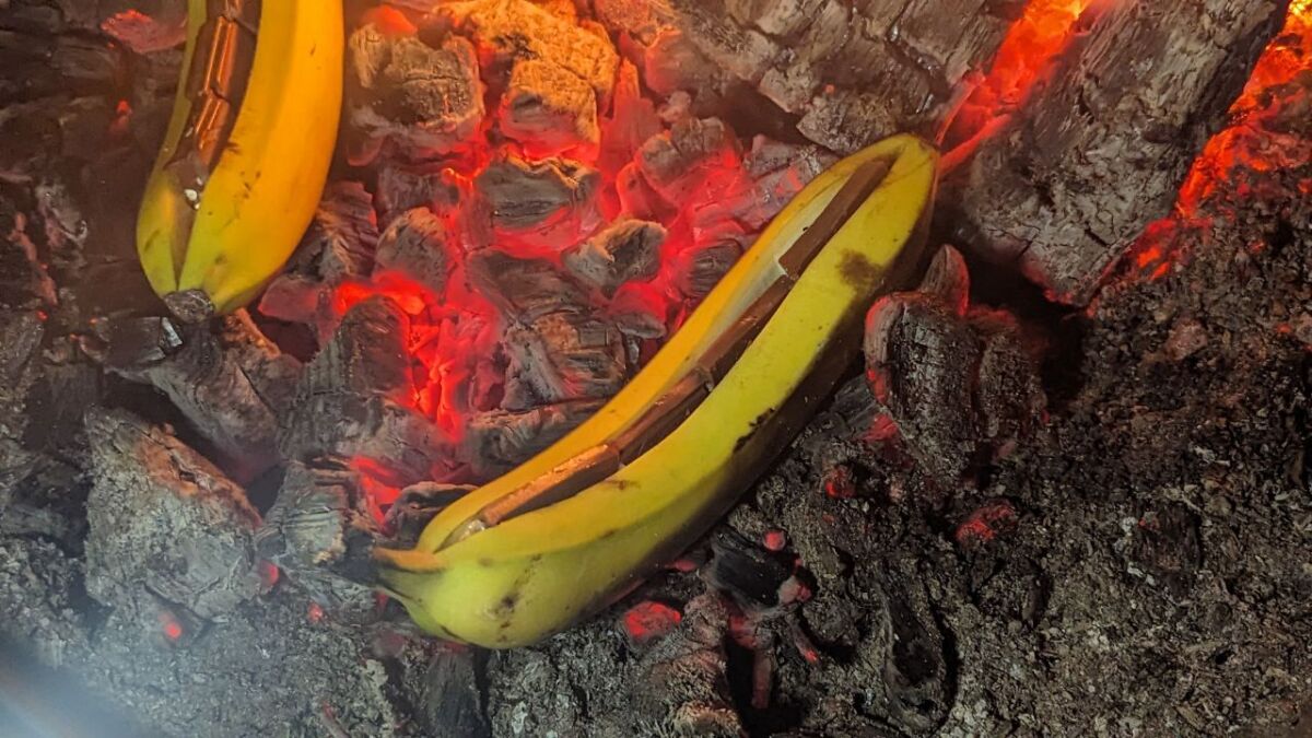 schoko banane im der glut
