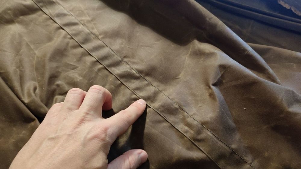 The result when both fabric panels are sewn together with a flat seam