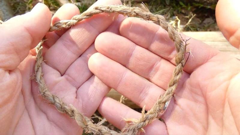 Self-made rope is rope made by hand from natural materials such as hemp, sisal, or cotton. It is created by bringing together individual fibers or threads into a more stable strand and then twisting the strand.