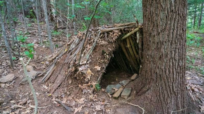 Im Notfall musst du ein einfaches Shelter bauen können