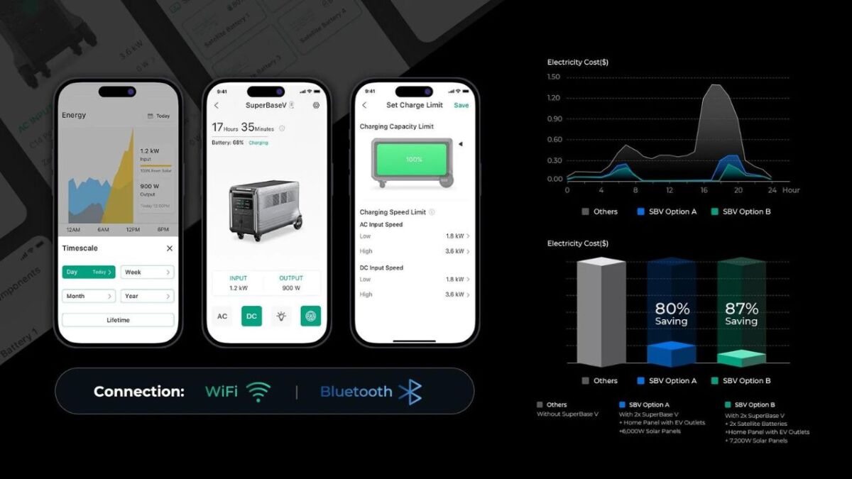 The app is comprehensive but easy to understand. You use the app to control the inputs, outputs, charging process, and many other settings.