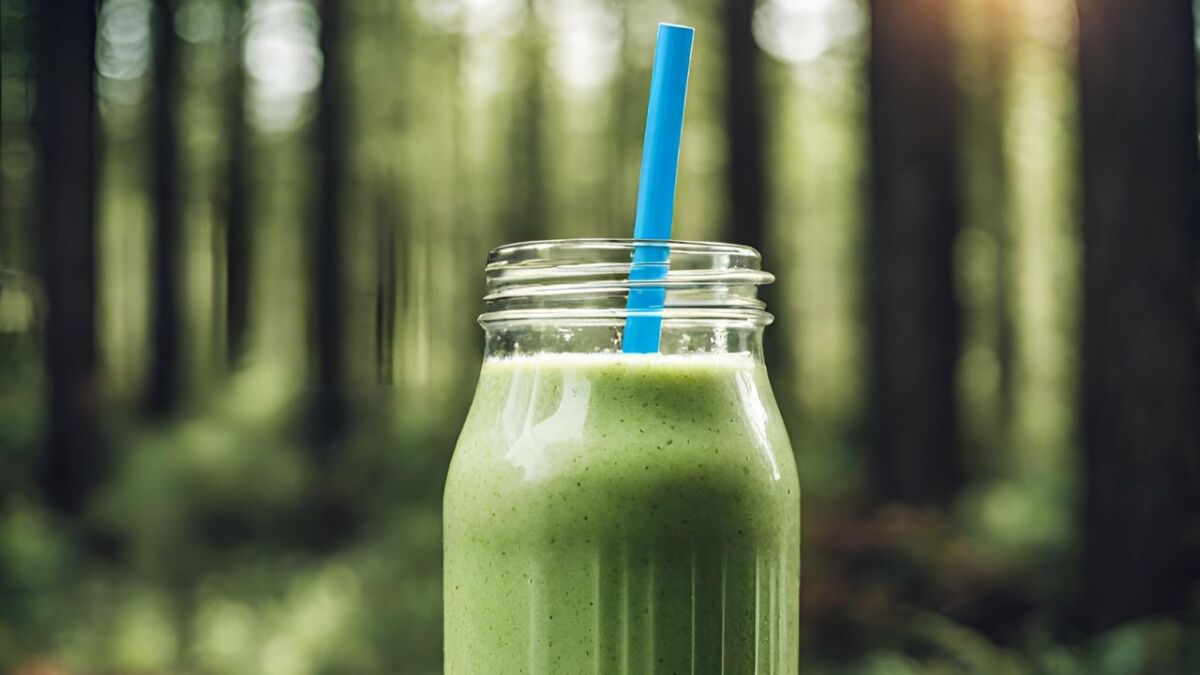 smoothie im wald im glas