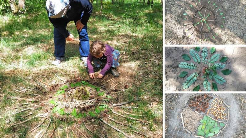 Children can be creative with forest mandalas - there are no rules