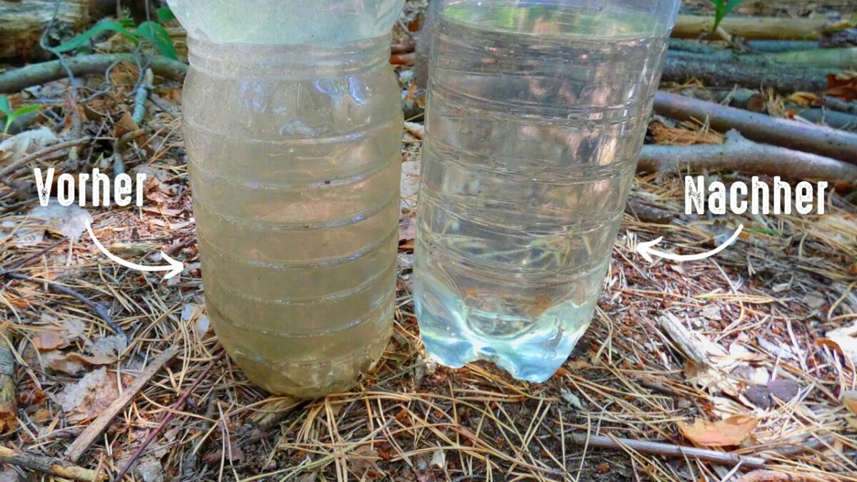 survival wasserfilter bauen wasser vergleich vorher nachher