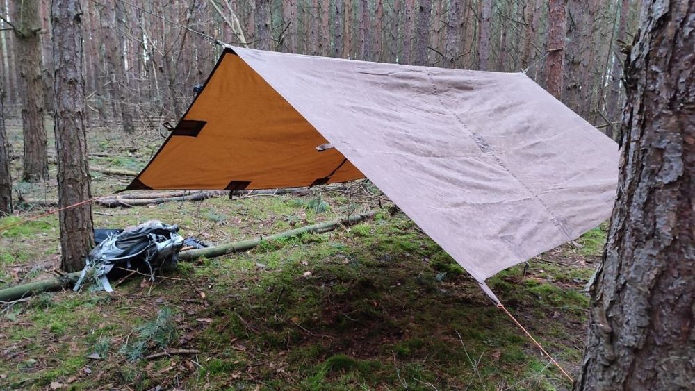 Der Tarp Aufbau flying A-frame – gute Sicht und nah an der Natur, aber den Elementen ausgesetzt