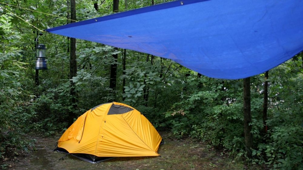 A tarp can be used as a shade provider, but also as rain protection