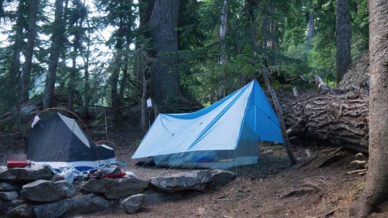 A tarp or a sheet protects you from the elements