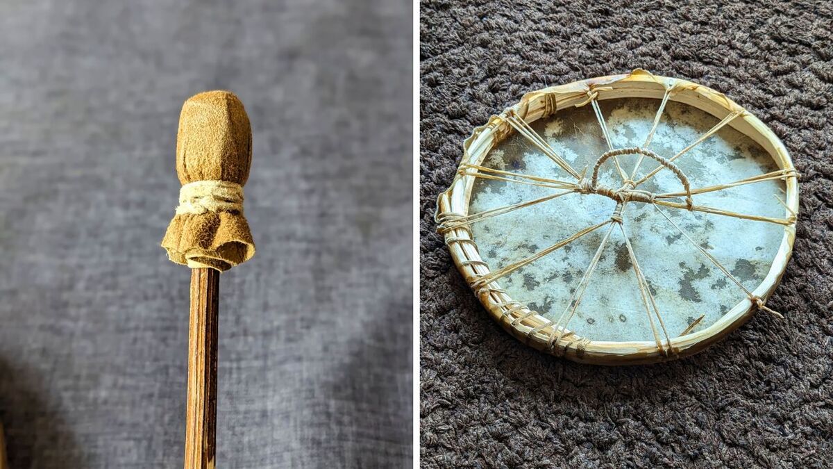 Eigene Trommel bauen (nur aus Material aus der Natur) trommel selbst bauen diy wildnisfertigkeiten 26